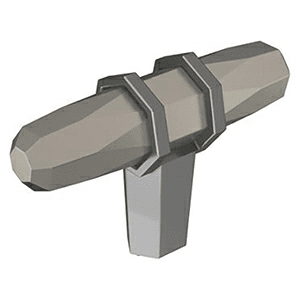 2-1/2" London T-Knob, Satin Nickel/Black Chrome