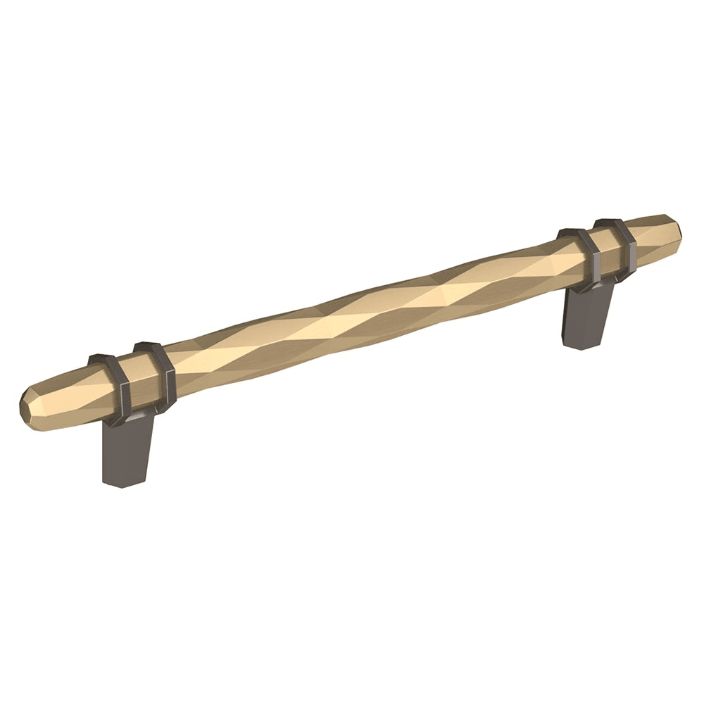 6-5/16" Carrione™ Bar Pull, Golden Champagne/Black Chrome