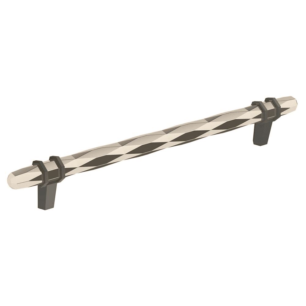 203mm London Cabinet Pull, Polished Nickel/Black Bronze