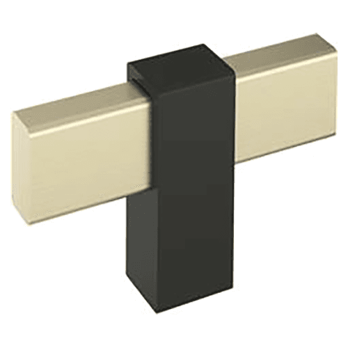 2-3/8" Mulino T-Handle Knob, Golden Champagne/Matte Black