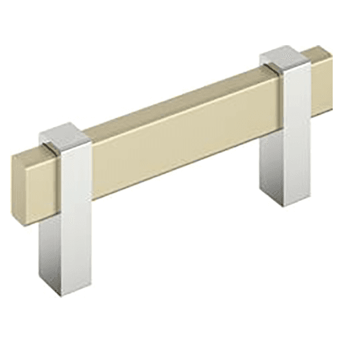 3" Mulino Cabinet Pull, Golden Champagne/Polished Chrome