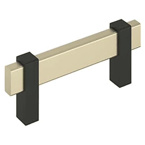 3" Mulino Cabinet Pull, Golden Champagne/Matte Black