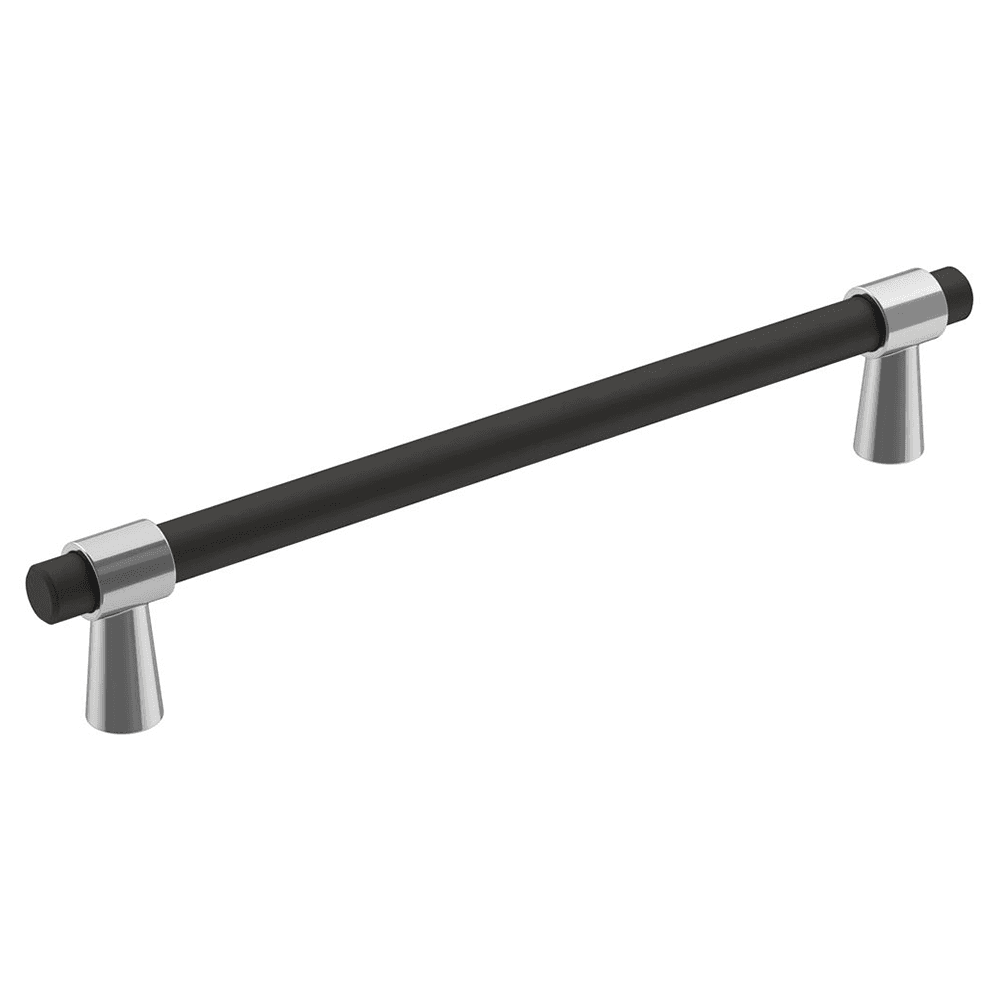 160mm Mergence Bar Pull, Matte Black/Polished Chrome