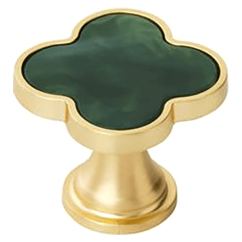 1" - 1-1/4" Accents Cabinet Knob, Gold/Emerald Green