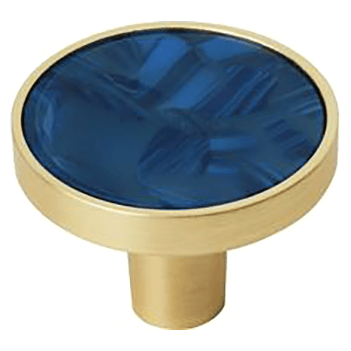 1-1/4" Accents Cabinet Knob, Gold/Navy Blue