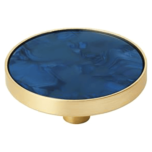 2" Accents Cabinet Knob, Gold/Navy Blue