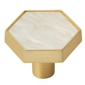 1-5/16" Accents Cabinet Knob, Gold/Mother Of Pearl