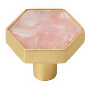 1-5/16" Accents Cabinet Knob, Gold/Pink