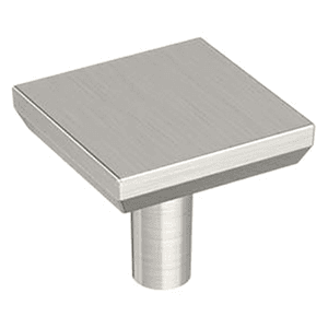 1-1/16" Chamfered Edge Square Cabinet Knob, Satin Nickel