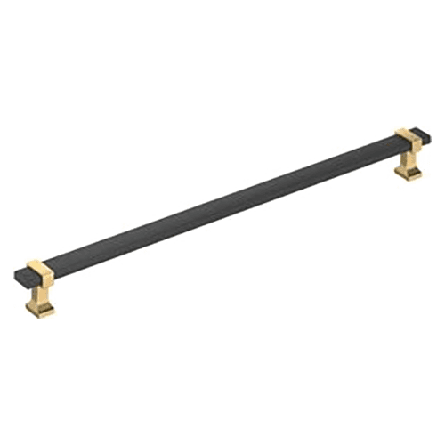 12-5/8" Ovaerton Cabinet Pull, Matte Black/Champagne Bronze