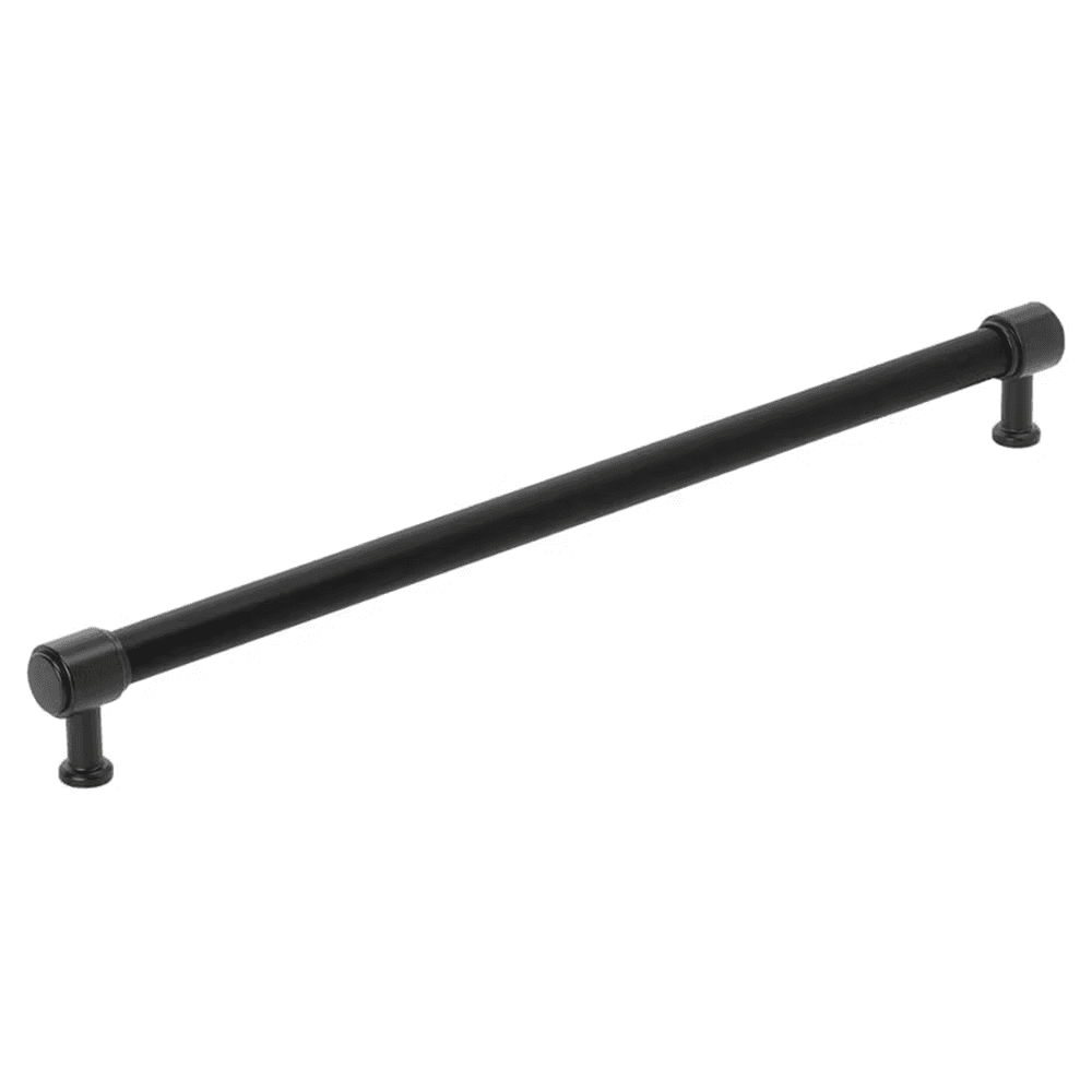 457mm Fairlane Appliance Pull, Black Leather/Matte Black