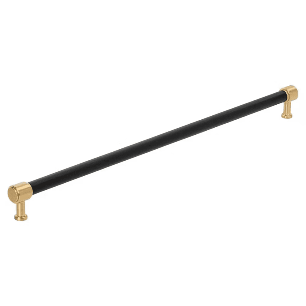 610mm Fairlane Appliance Pull, Black Leather/Champagne Bronze