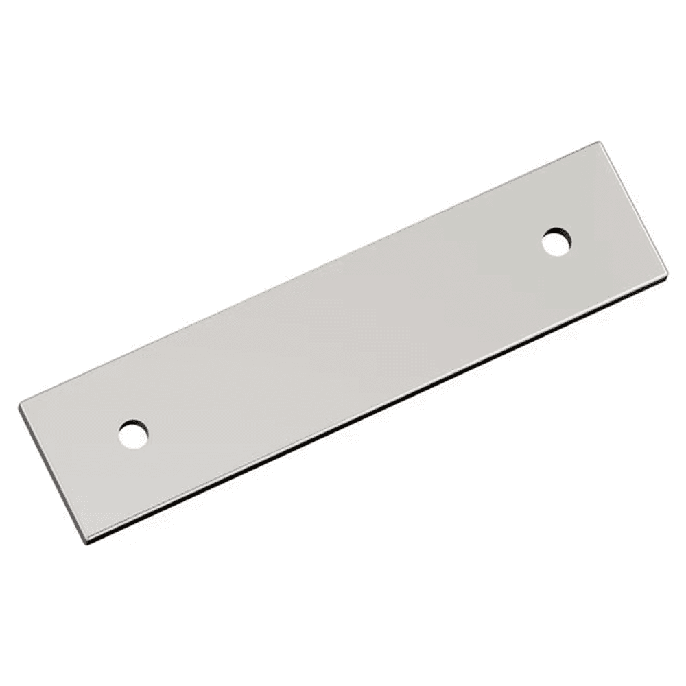 76mm Ladera Rectangle Cabinet Pull Backplate, Polished Nickel