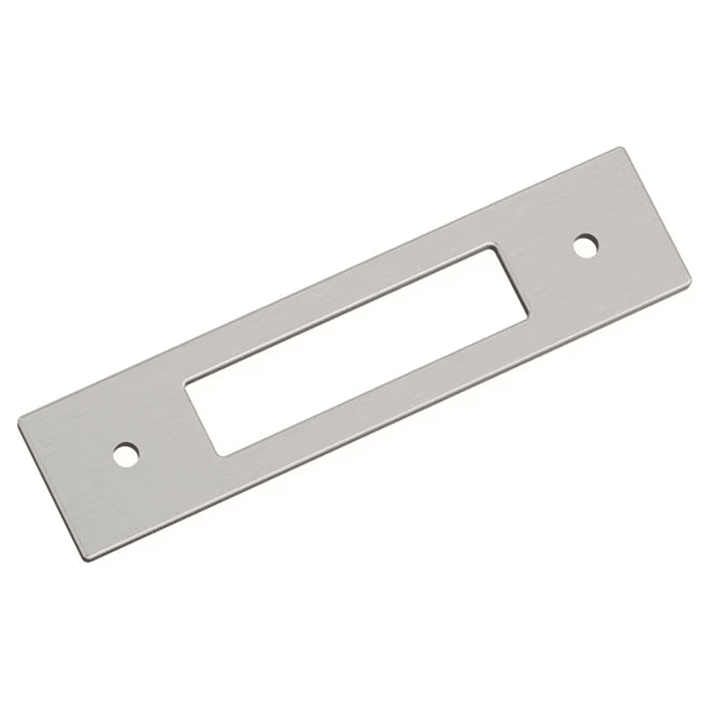 96mm Medora Rectangle Cabinet Pull Backplate, Satin Nickel