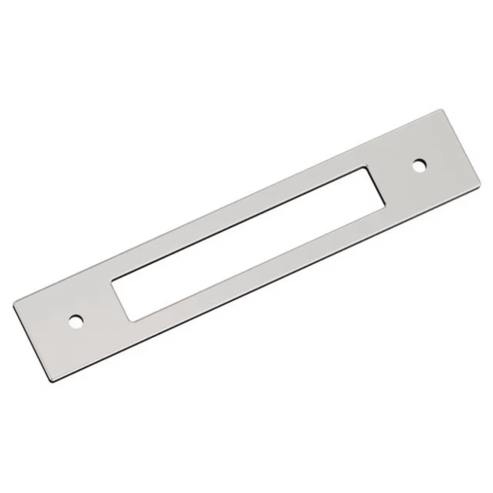 128mm Medora Rectangle Cabinet Pull Backplate, Polished Nickel