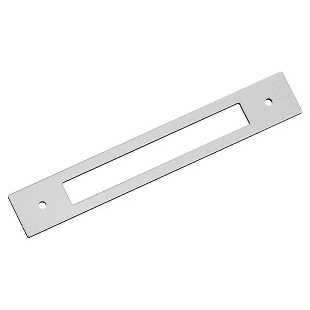 160mm Medora Rectangle Cabinet Pull Backplate, Polished Chrome
