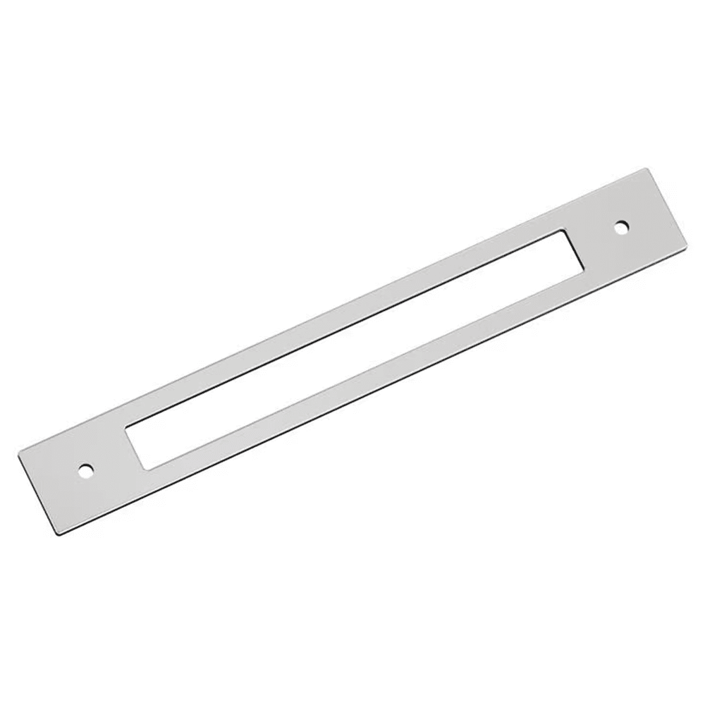 192mm Medora Rectangle Cabinet Pull Backplate, Polished Chrome