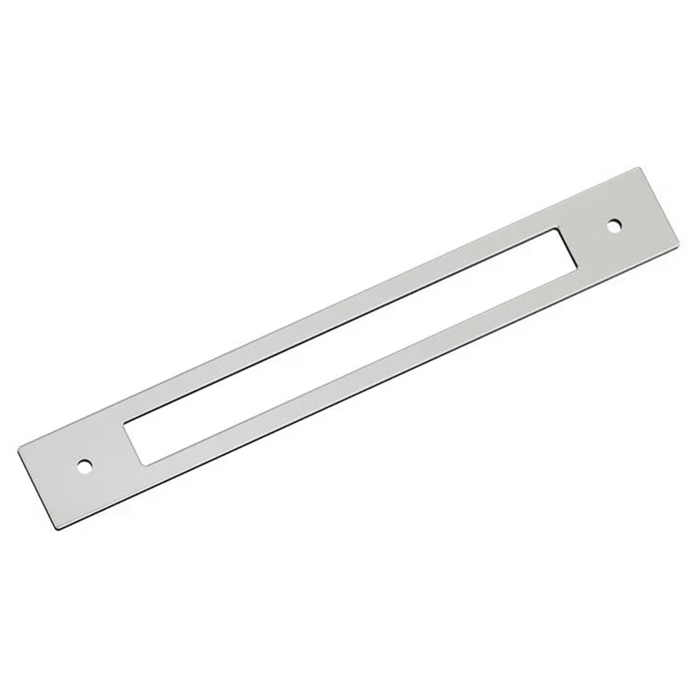 192mm Medora Rectangle Cabinet Pull Backplate, Polished Nickel