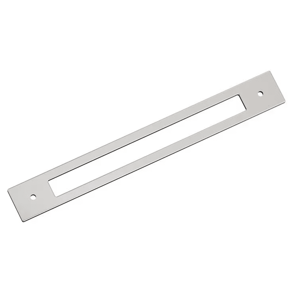 224mm Medora Rectangle Cabinet Pull Backplate, Polished Nickel