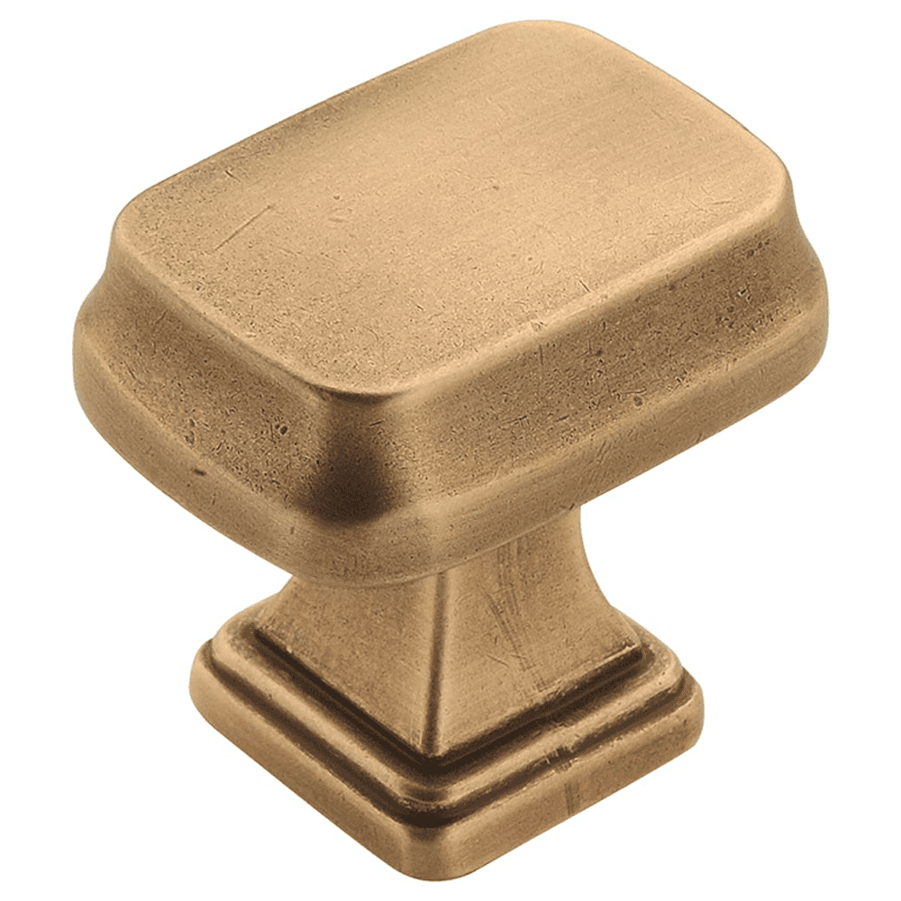 1-1/4" Revitalize Rectangle Knob, Gilded Bronze
