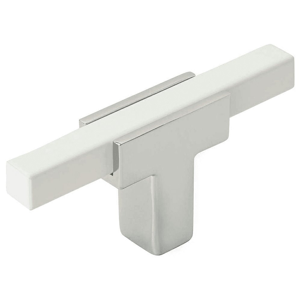 2-5/8" Urbanite T-Handle Knob, Polished Chrome/White