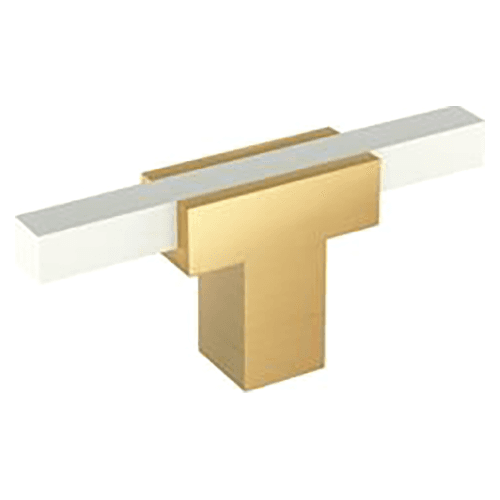 2-3/4" Urbanite T-Handle Knob, Champagne Bronze/White