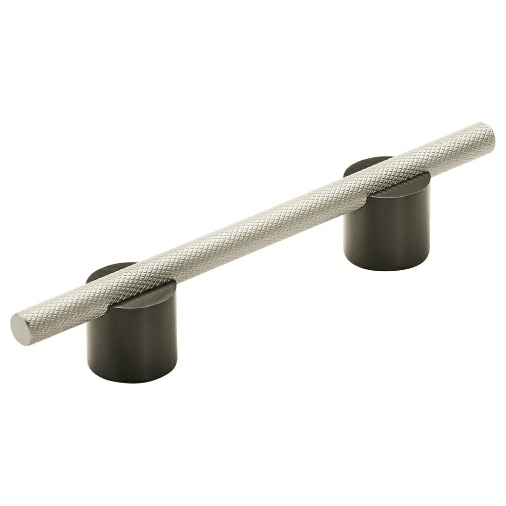 3-3/4" Transcendent Bar Pull, Matte Black/Silver Champagne
