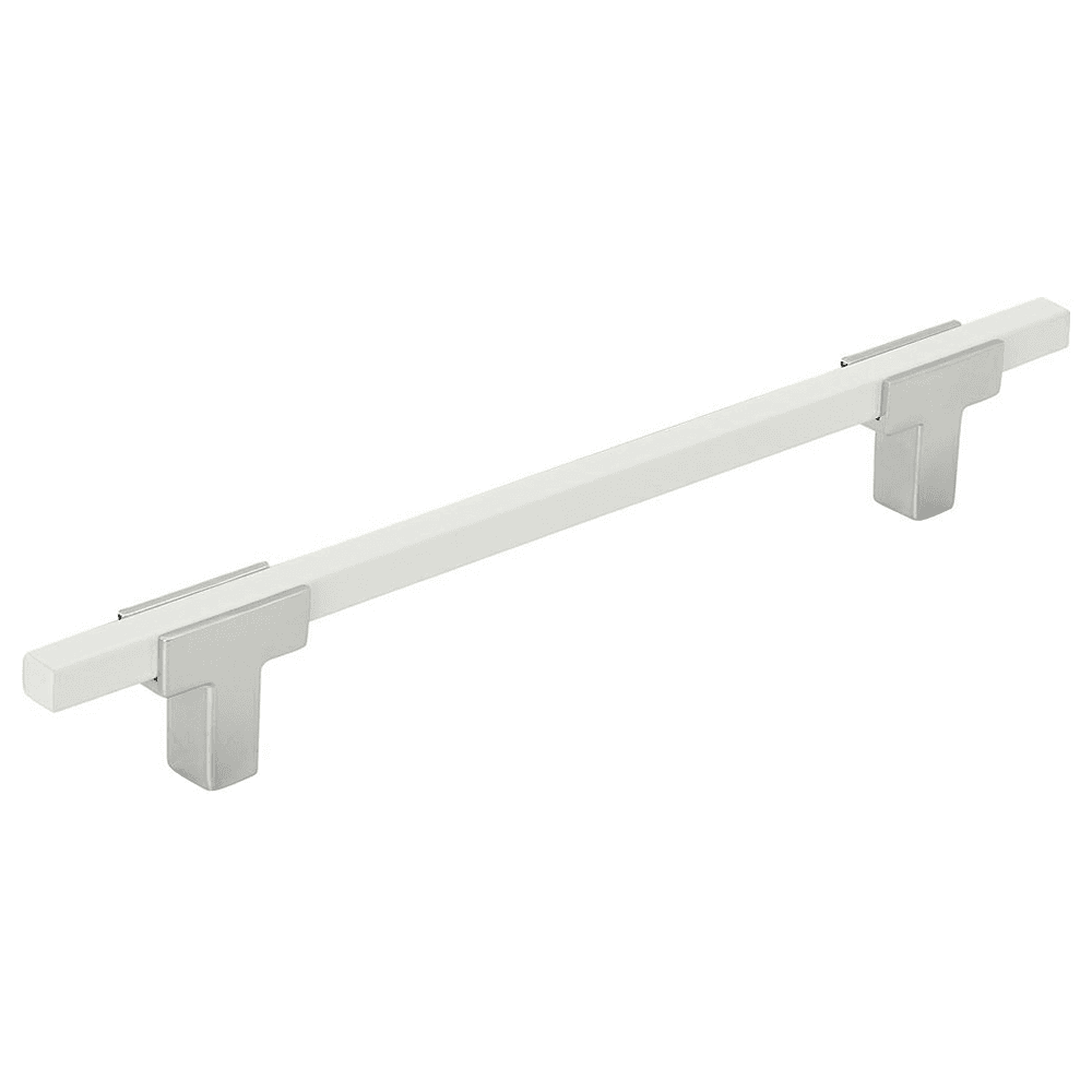 6-5/16" Urbanite Handle Pull, Polished Chrome/White