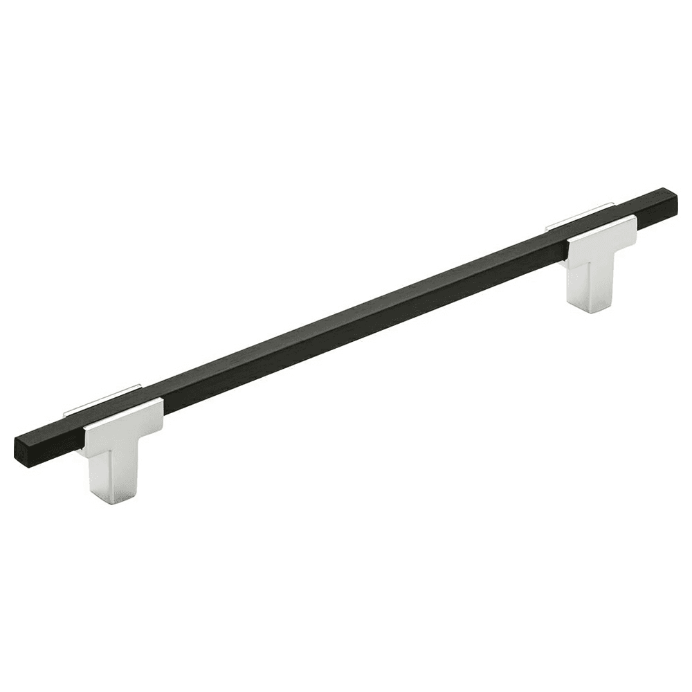7-9/16" Urbanite Handle Pull, Polished Chrome/Brushed Matte Black