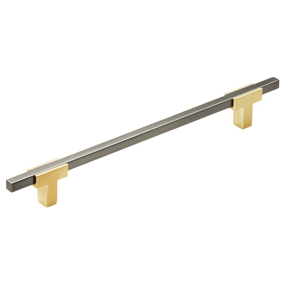 7-9/16" Urbanite Handle Pull, Brushed Gold/Black Chrome
