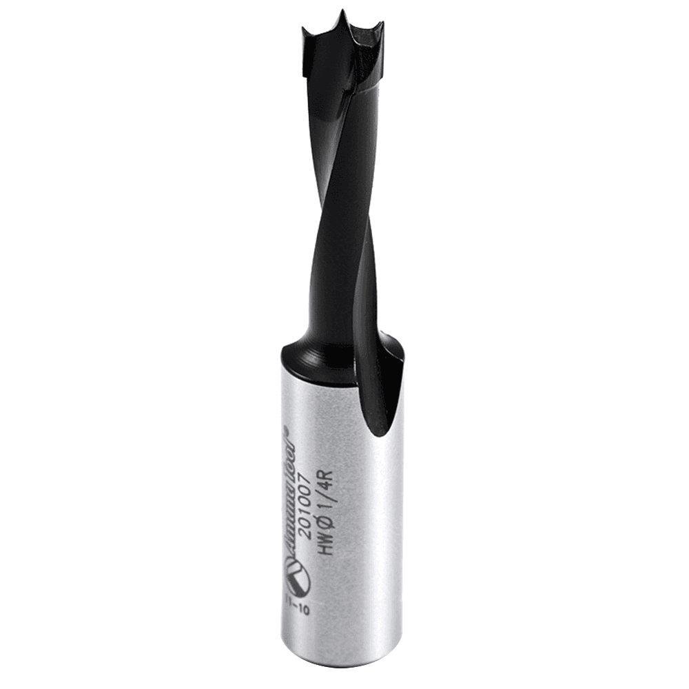 1/4" x 57mm Brad Point Boring Bit, Right Hand, 10mm Shank