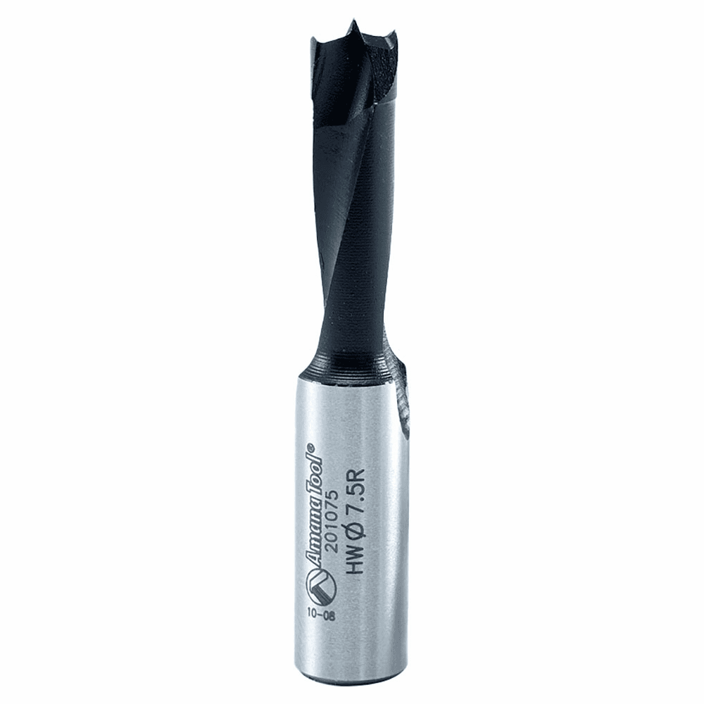 7.5mm x 57mm Brad Point Boring Bit, Right Hand, 10mm Shank