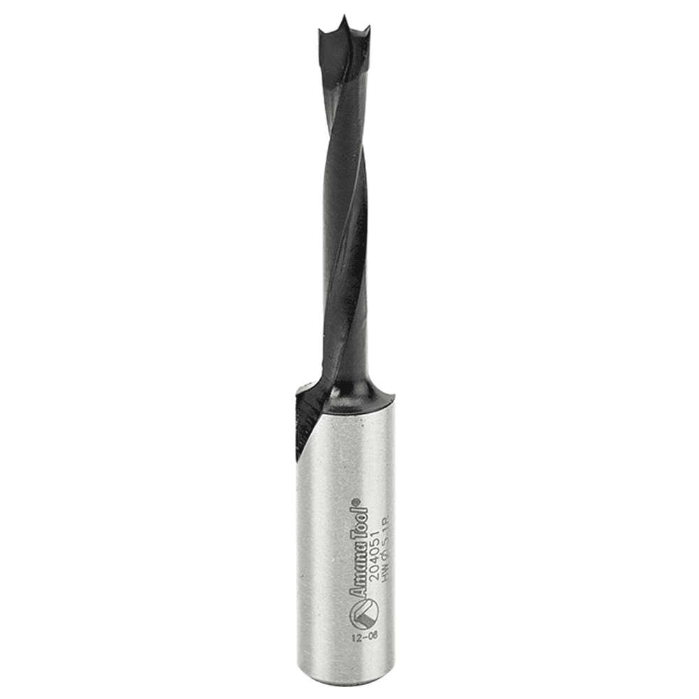 5.1mm x 70mm Brad Point Boring Bit, Right Hand, 10mm Shank