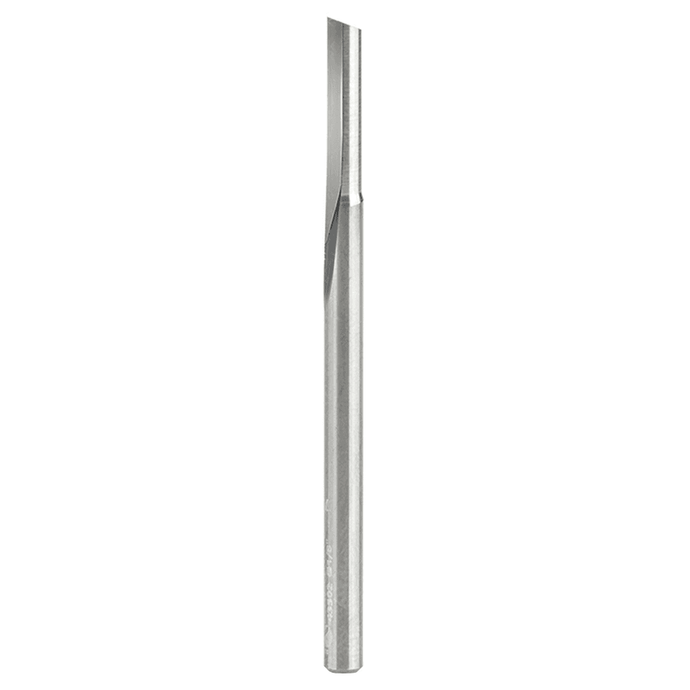 1/8" x 2" Single 'O' Flute Plastic Cutting Router Bit, 1-Flute, 1/8" Shank