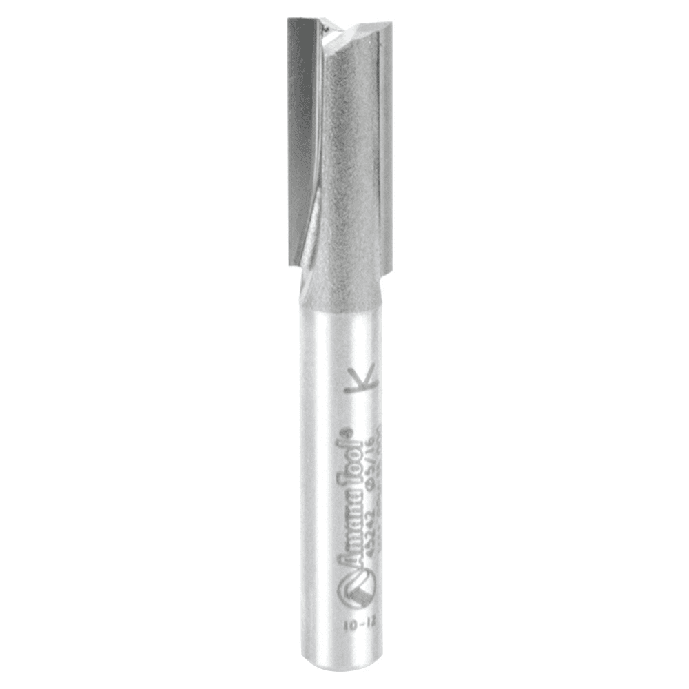 5/16" x 2" High Production Straight Plunge Router Bit, 2-Flute, 1/4" Shank