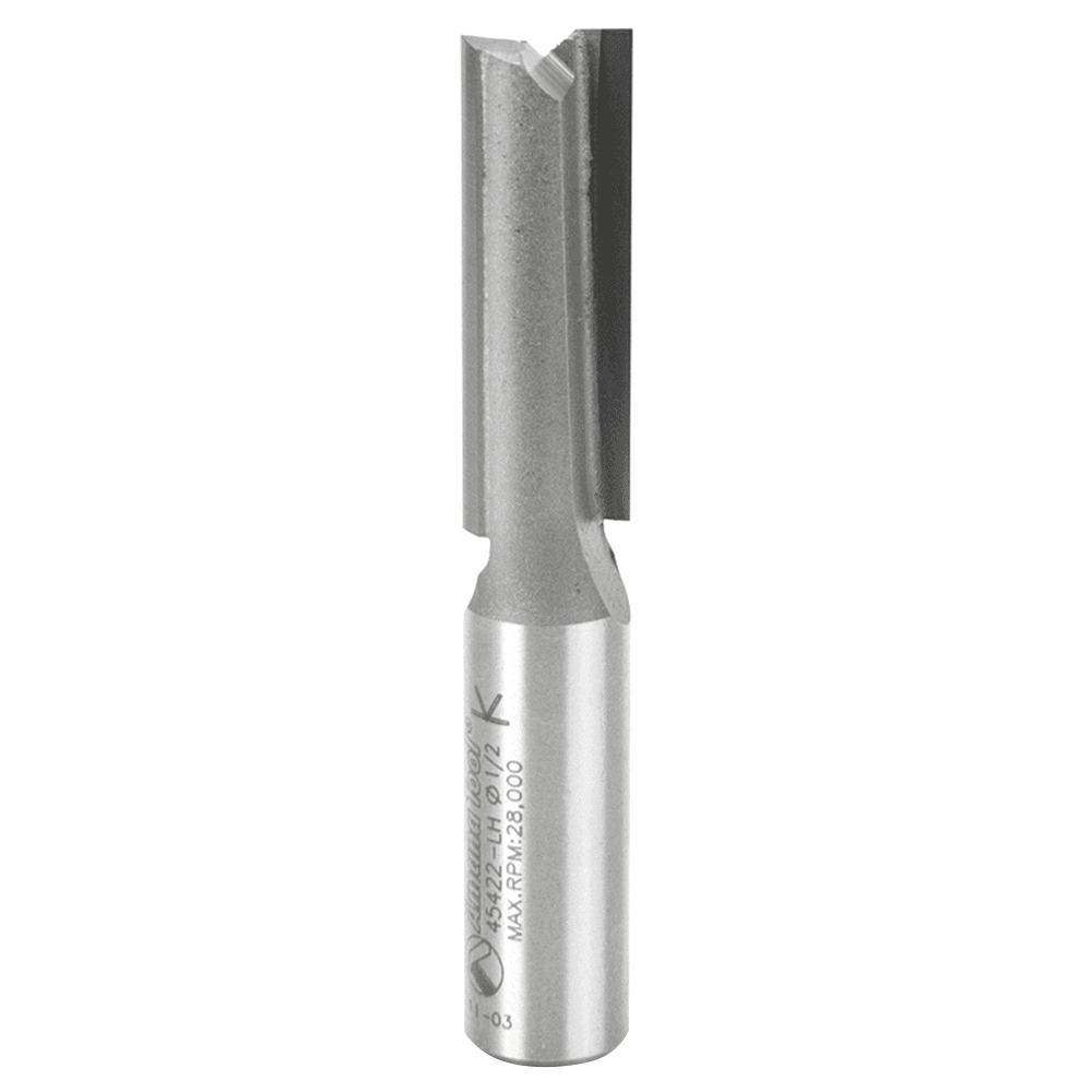 1/2" x 3-1/8" Left Hand Straight Plunge Router Bit, 2-Flute, 1/2" Shank