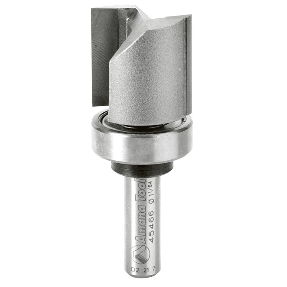 1" x 2-7/8" Flush Trim Plunge Template with Upper Ball Bearing, 2-Flute, 3/8" Shank