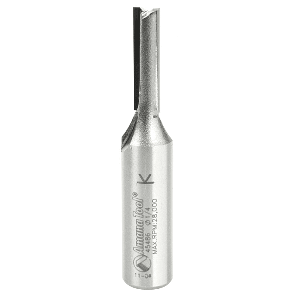1/4" x 2-3/4" Straight Plunge Router Bit, 2-Flute, 1/2" Shank