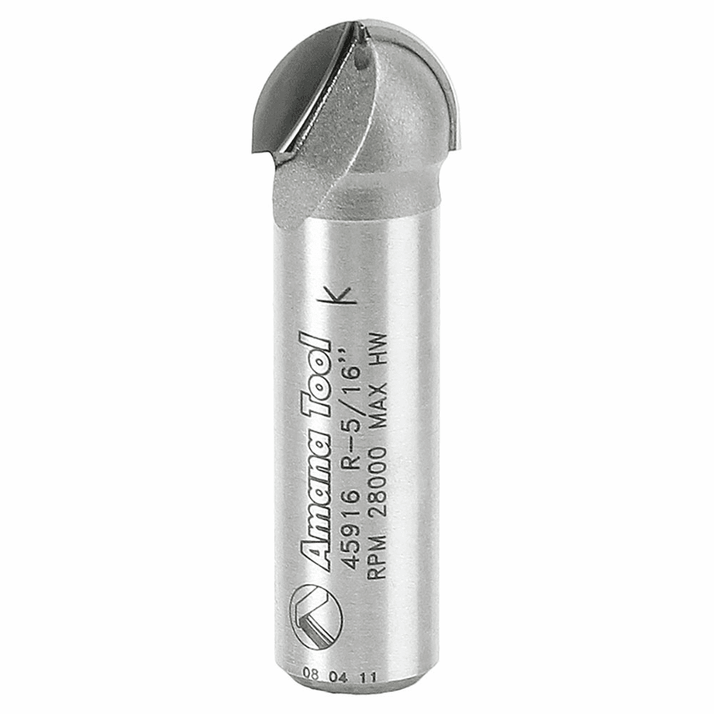 5/8" x 2" x 5/16" Radius Core Box Router Bit, 1/2" Shank