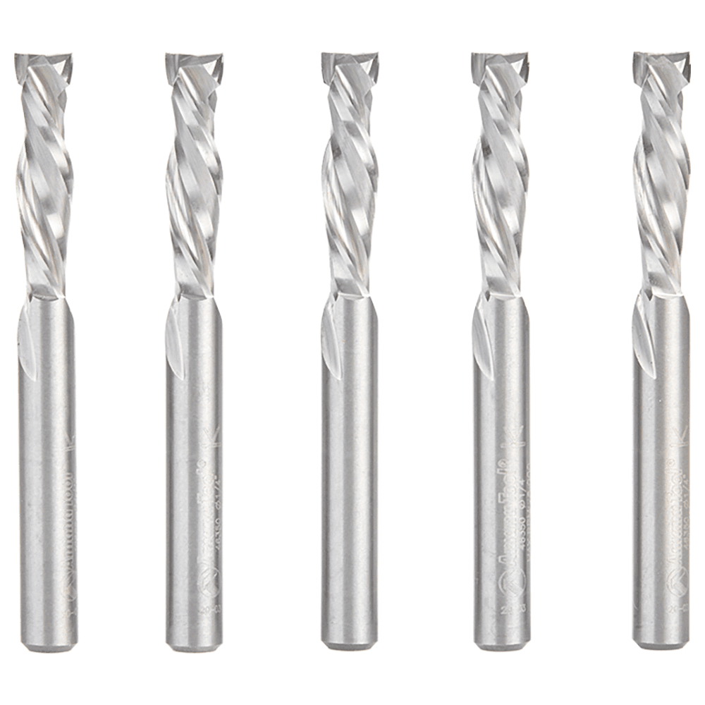 1/4" x 1" 5-Piece CNC Solid Carbide Mortise Compression Spiral Bit, 1/4" Shank