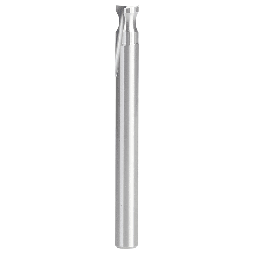 3/16" Radius x 1/4" x 2-1/2" Solid Carbide 'O' Flute, Plastic Edge Rounding Straight Router Bit, 2-Flute, 1/4" Shank