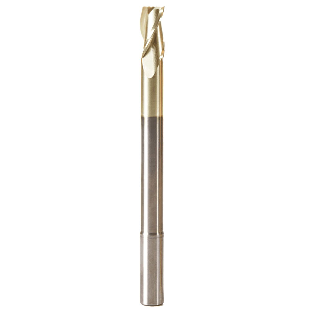 1/2" Dia x 1" Extra Long CNC 2D/3D Carving Flat Bottom 0.10° Straight Angle Solid Carbide Router Bit, 3 Flute, 1/2" Shank