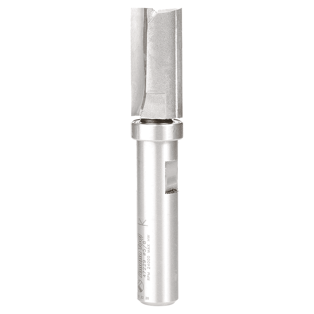 5/8" Dia x 1-1/4" Carbide Tipped Flush Trim Plunge Template, 1/2" Shank with Upper Ball Bearing Router Bit