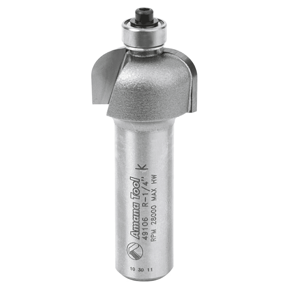 7/8" x 1/4" Radius Cove Router Bit, 2-Flute, 1/2" Shank
