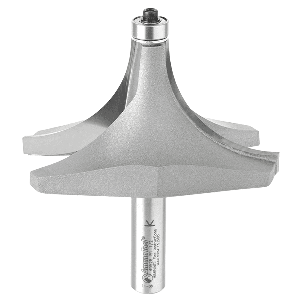3-1/2" Dia x 1-3/4" Carbide Tipped Corner Round Bit, 1-1/2" Radius, 1/2" Shank