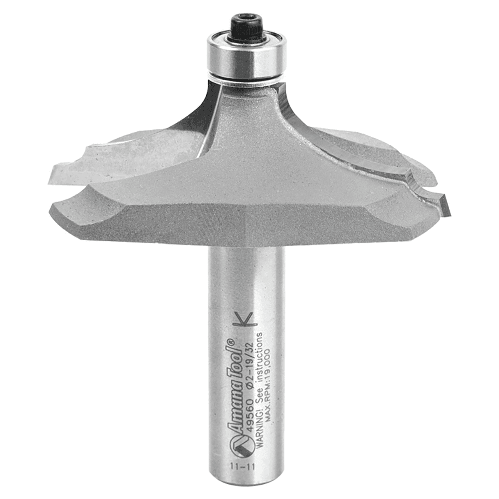 2-9/16" x 2-3/4" x 11/64" Radius Table Edge Thumbnail/Bead Router Bit, 2-Flute, 1/2" Shank