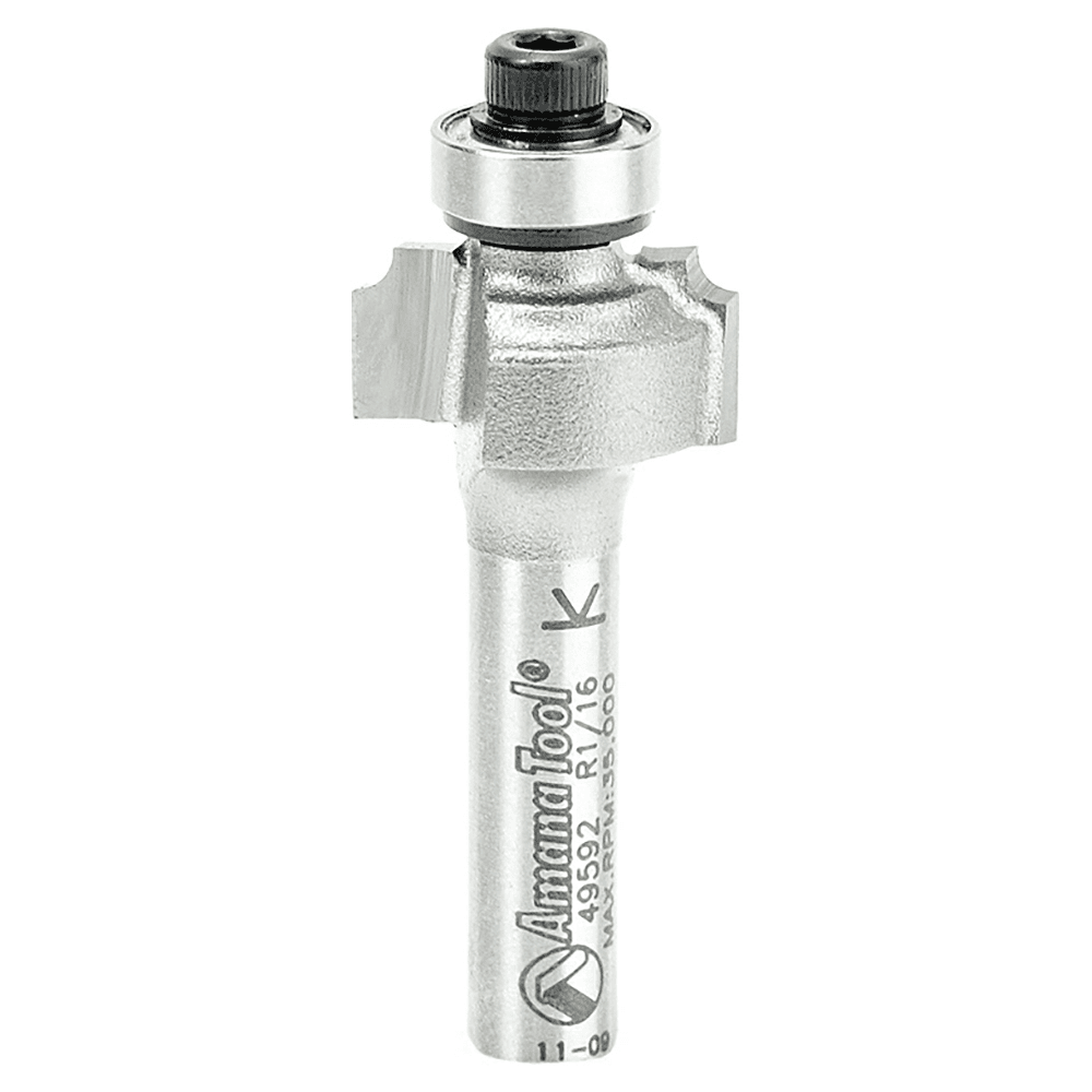 5/8" x 1-3/4" x 1/16" Radius Beading Router Bit, 2-Flute, 1/4" Shank