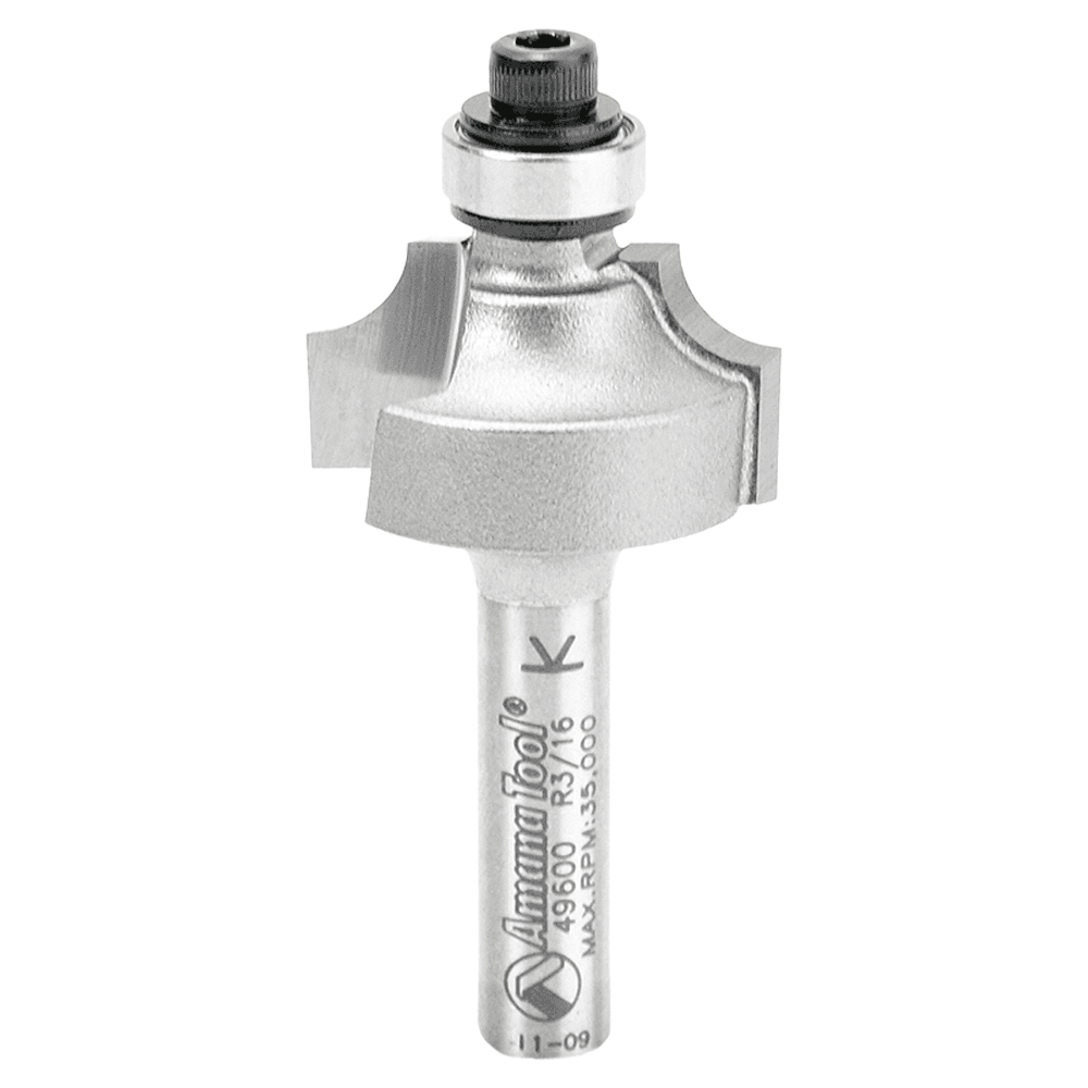 7/8" Dia x 1/2" Carbide Tipped Beading Bit, 3/16" Radius, 1/4" Shank