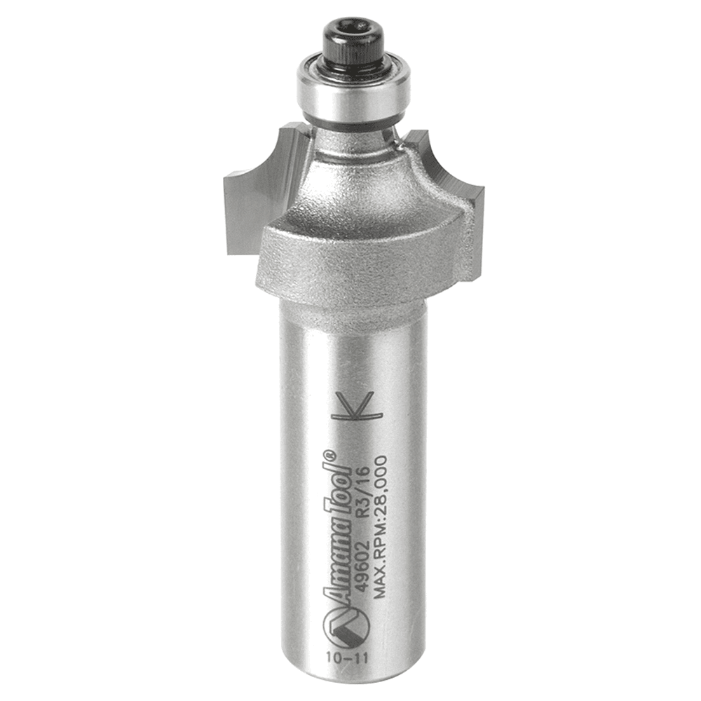 7/8" x 2-7/16" x 3/16" Radius Beading Router Bit, 2-Flute, 1/2" Shank
