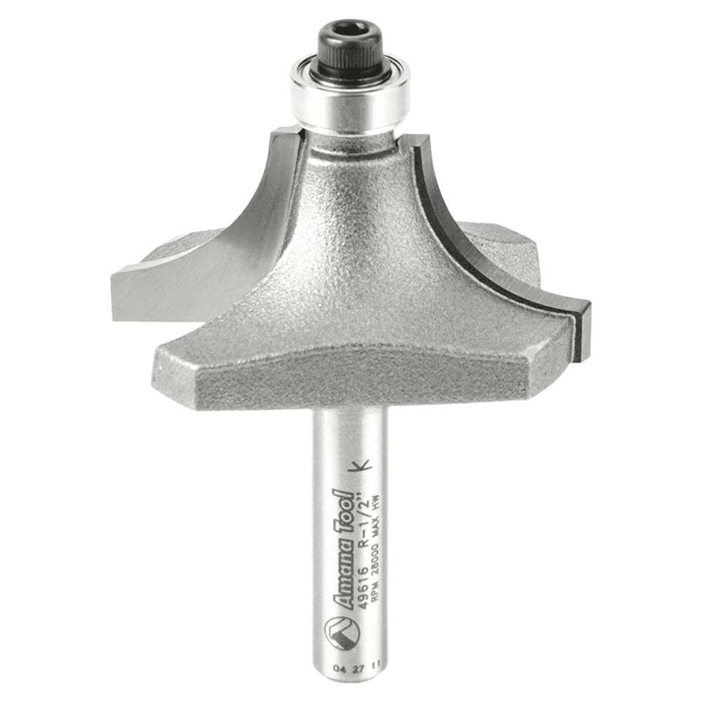1-1/2" Dia x 3/4" Carbide Tipped Beading Bit, 1/2" Radius, 1/4" Shank